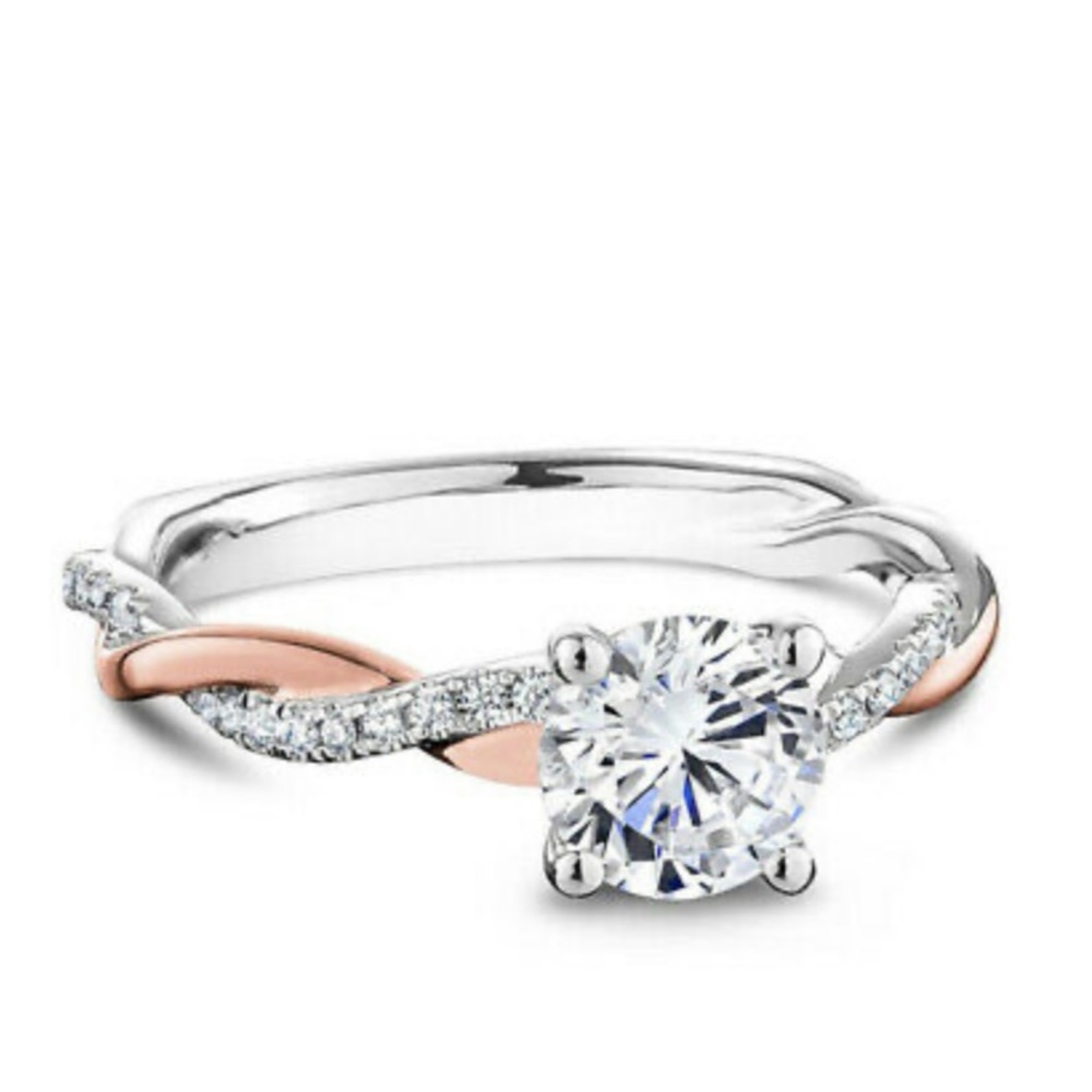 NEW 925 Sterling Silver Two tone Ring Engagement - Picture 3 of 11